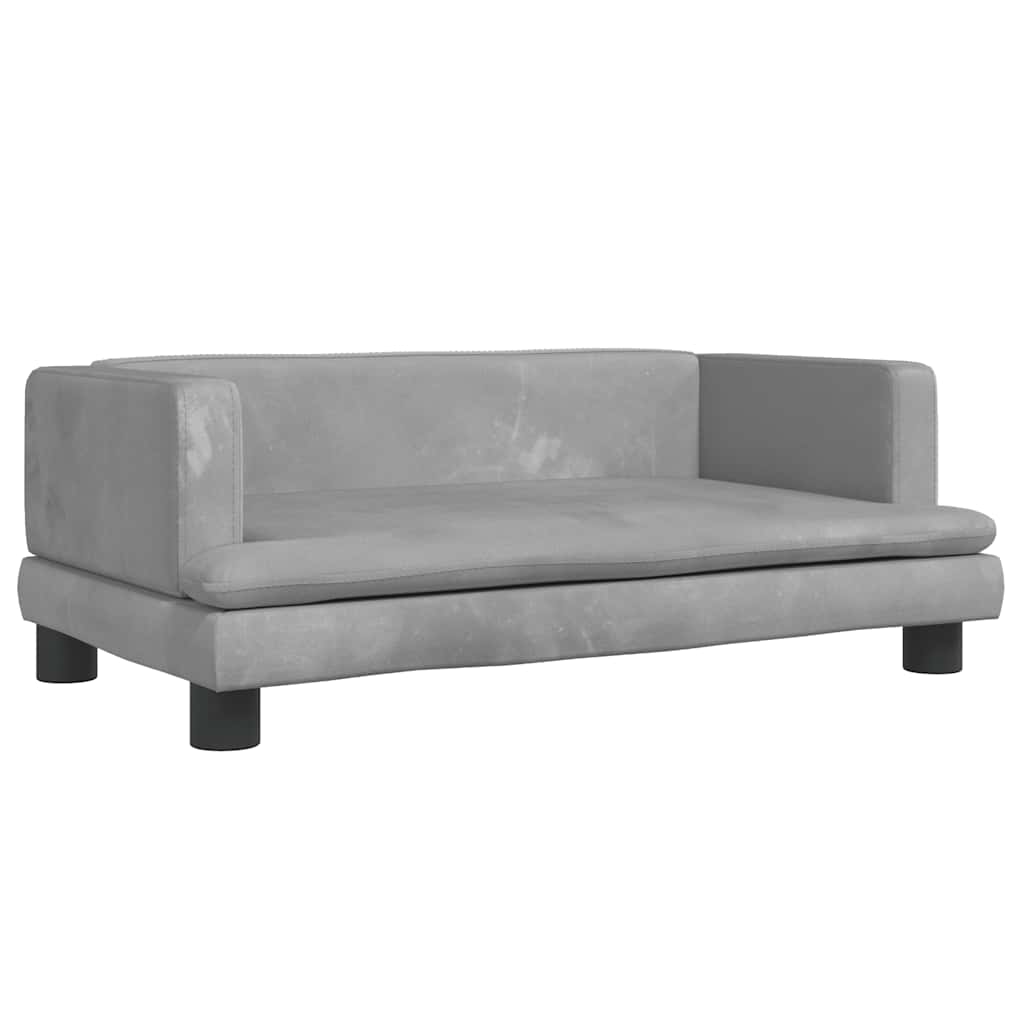 Kids Sofa Light Grey 80x45x30 cm Velvet