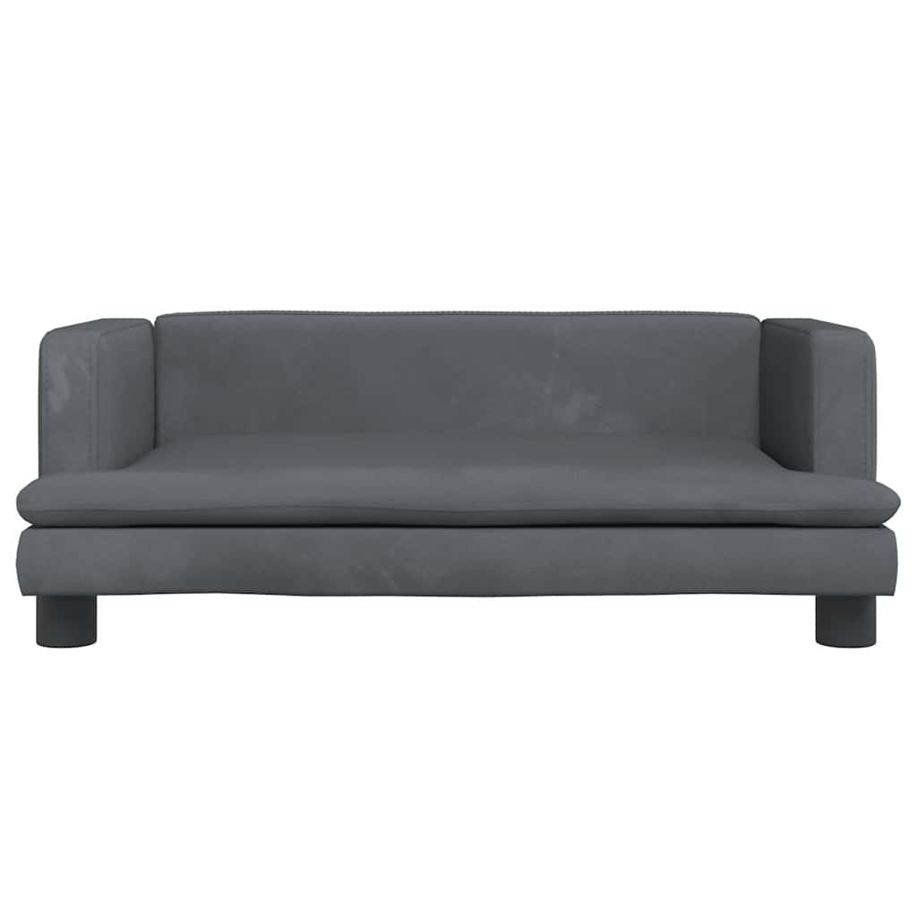 Kids Sofa Dark Grey 80x45x30 cm Velvet