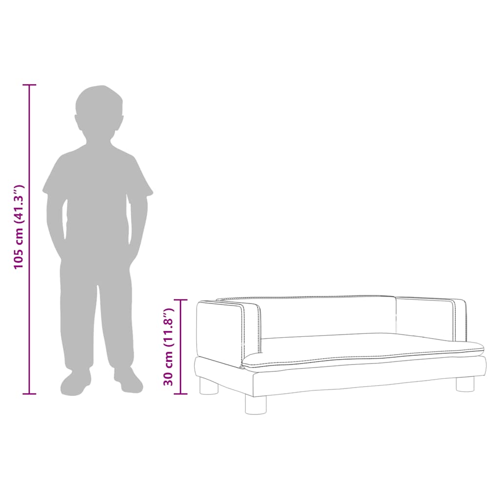 Kids Sofa Black 80x45x30 cm Faux Leather