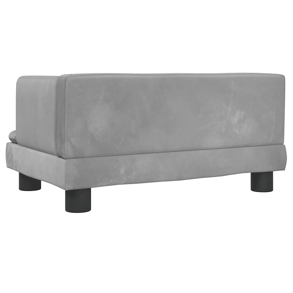 Kids Sofa Light Grey 60x40x30 cm Velvet