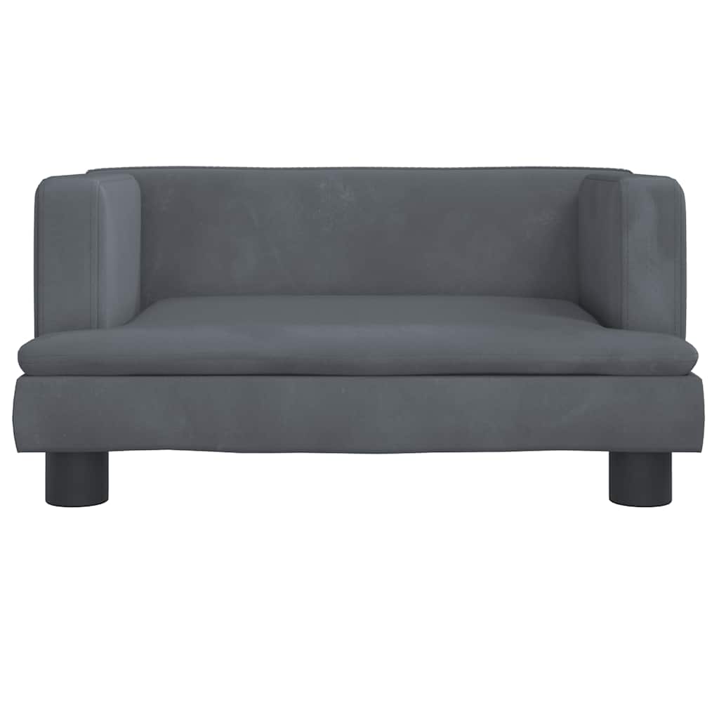 Kids Sofa Dark Grey 60x40x30 cm Velvet