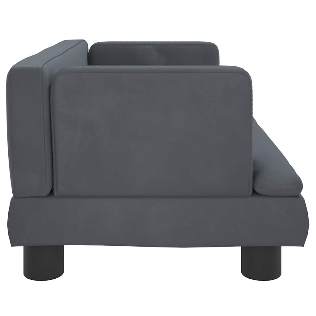 Kids Sofa Dark Grey 60x40x30 cm Velvet