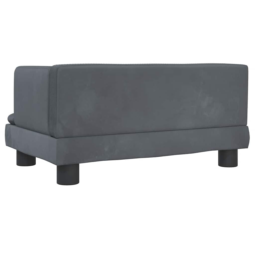 Kids Sofa Dark Grey 60x40x30 cm Velvet