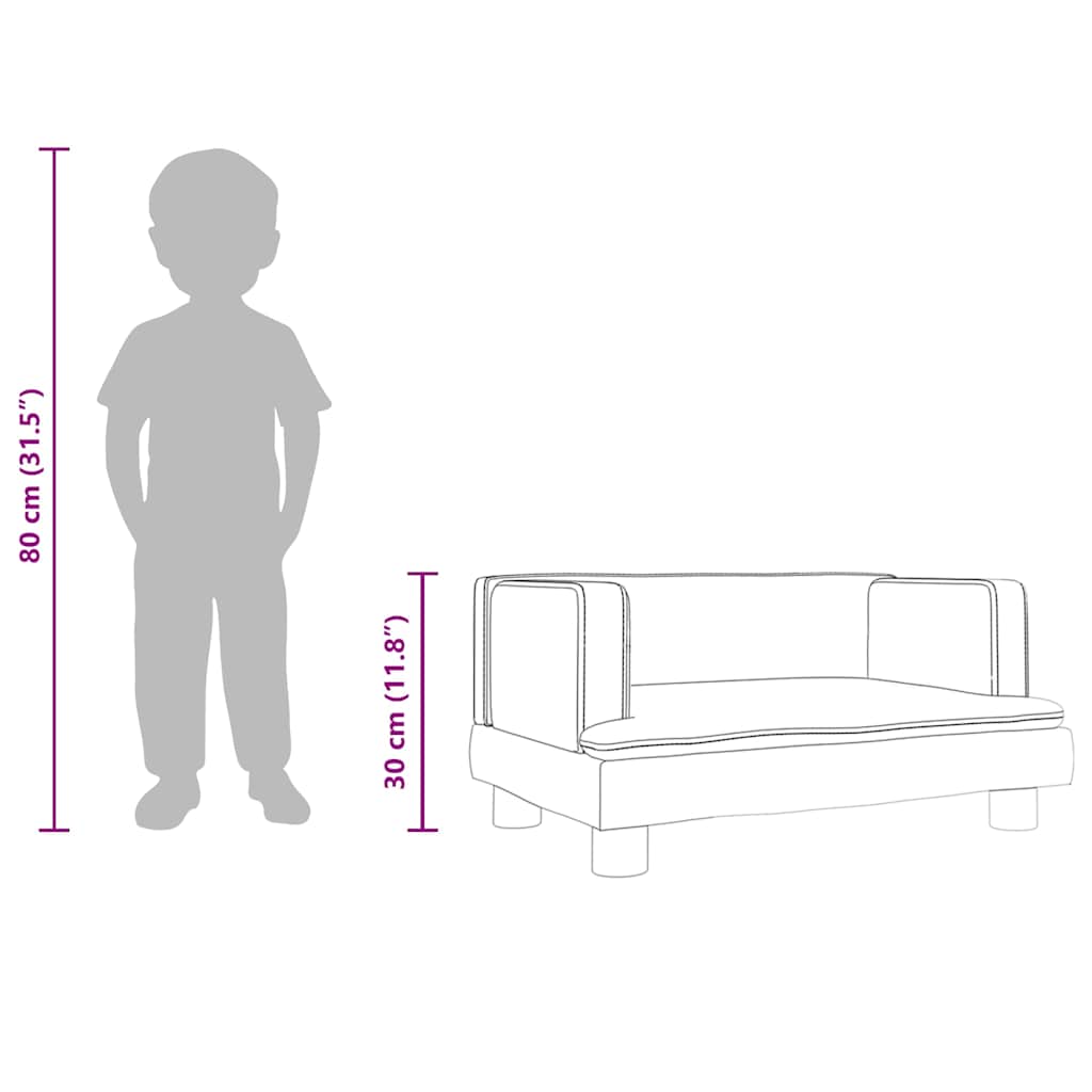 Kids Sofa Black 60x40x30 cm Faux Leather