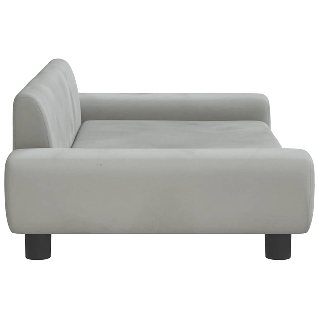 Kids Sofa Light Grey 100x54x33 cm Velvet