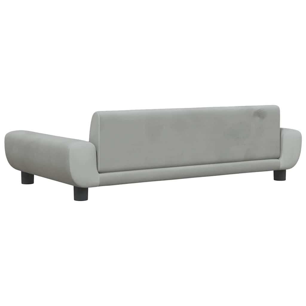 Kids Sofa Light Grey 100x54x33 cm Velvet