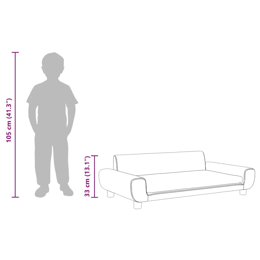 Kids Sofa Light Grey 100x54x33 cm Velvet