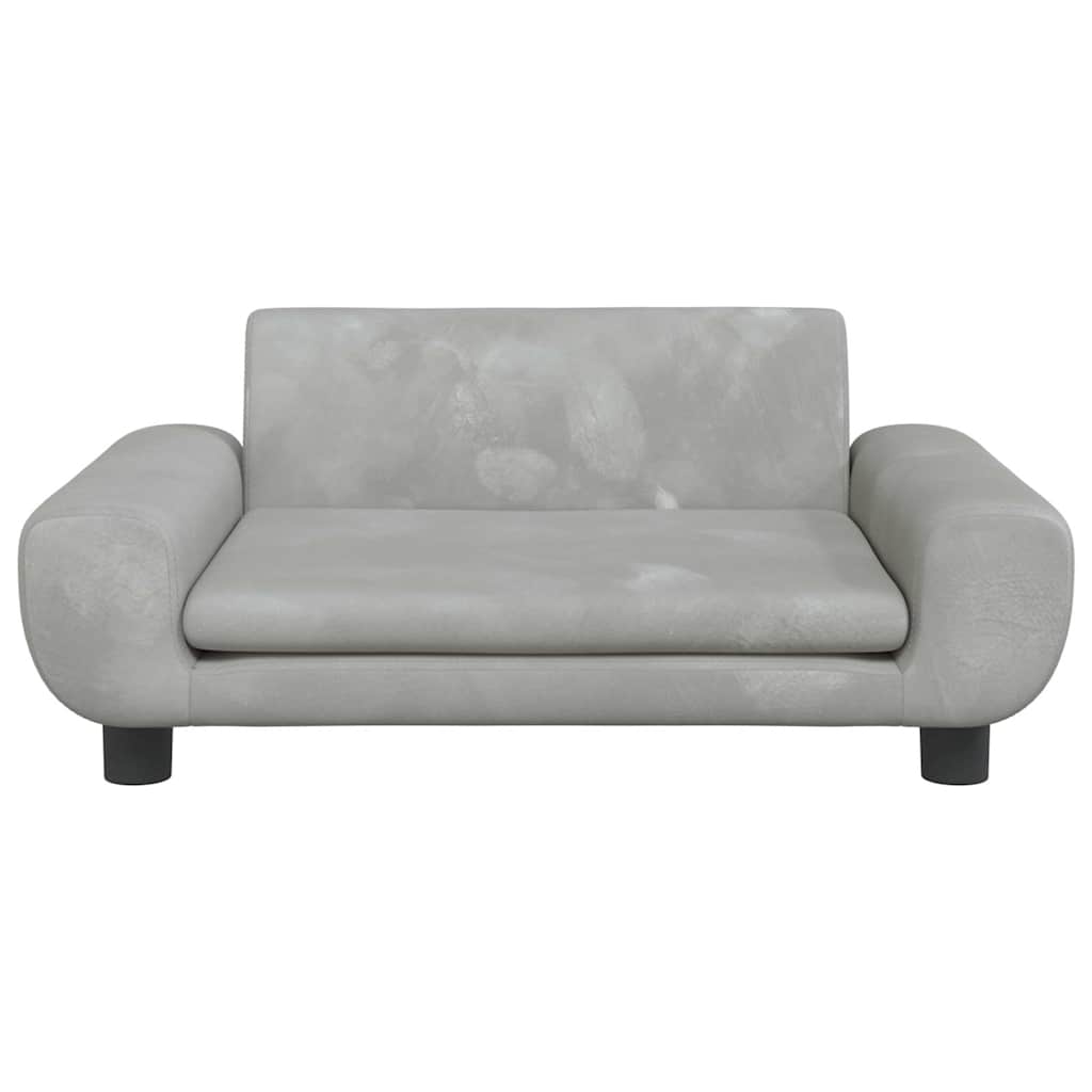 Kids Sofa Light Grey 70x45x33 cm Velvet