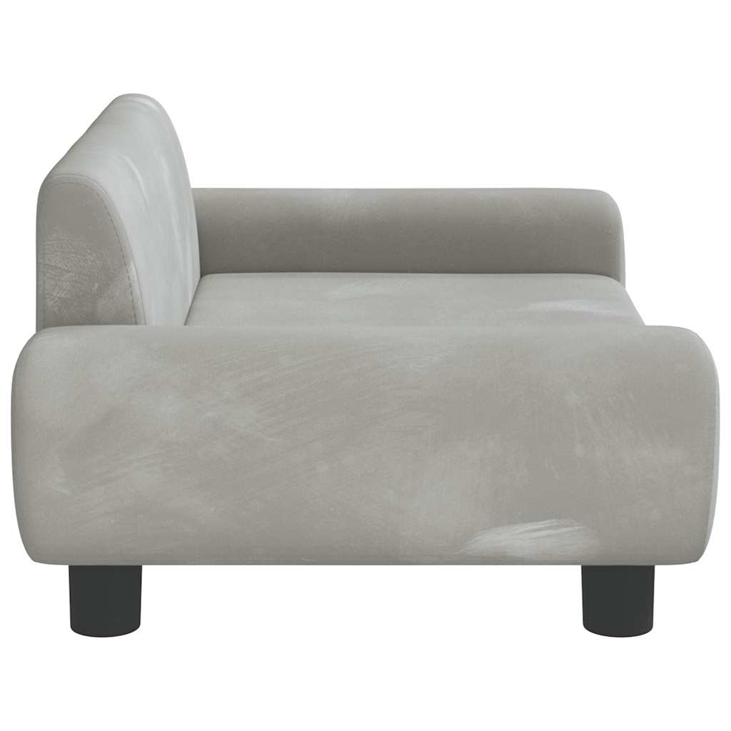 Kids Sofa Light Grey 70x45x33 cm Velvet