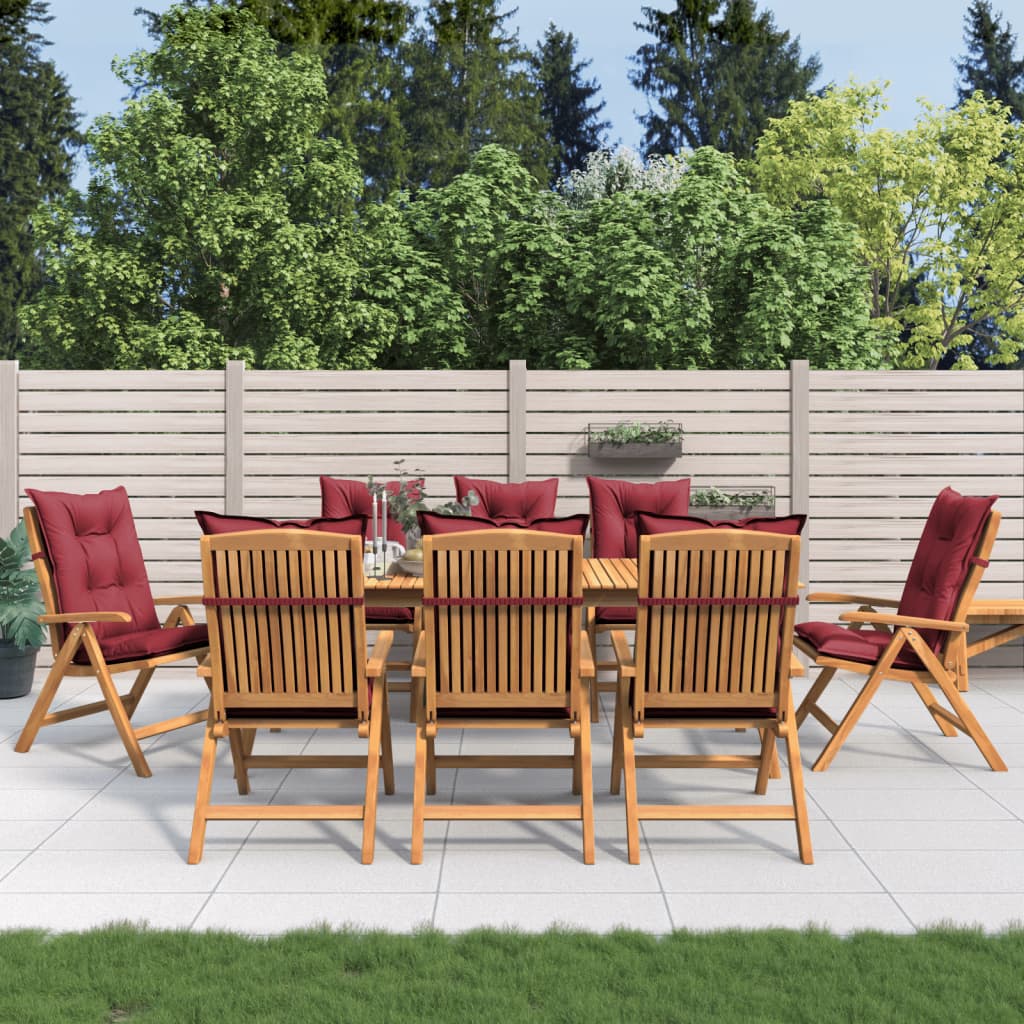 Reclining Garden Chairs with Cushions 8 pcs Solid Wood Teak