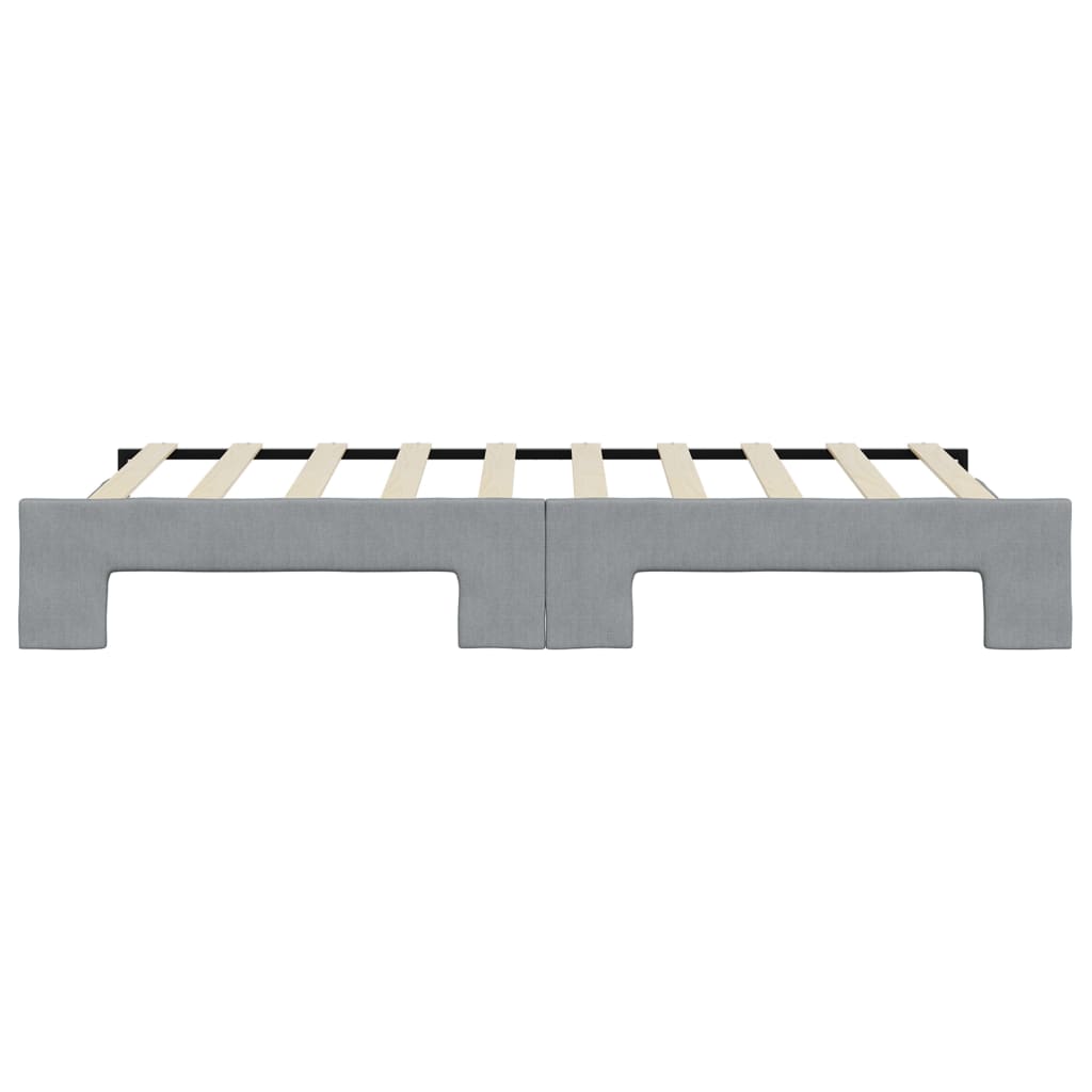 Daybed with Trundle without Mattress Light Grey 90x190 cm
