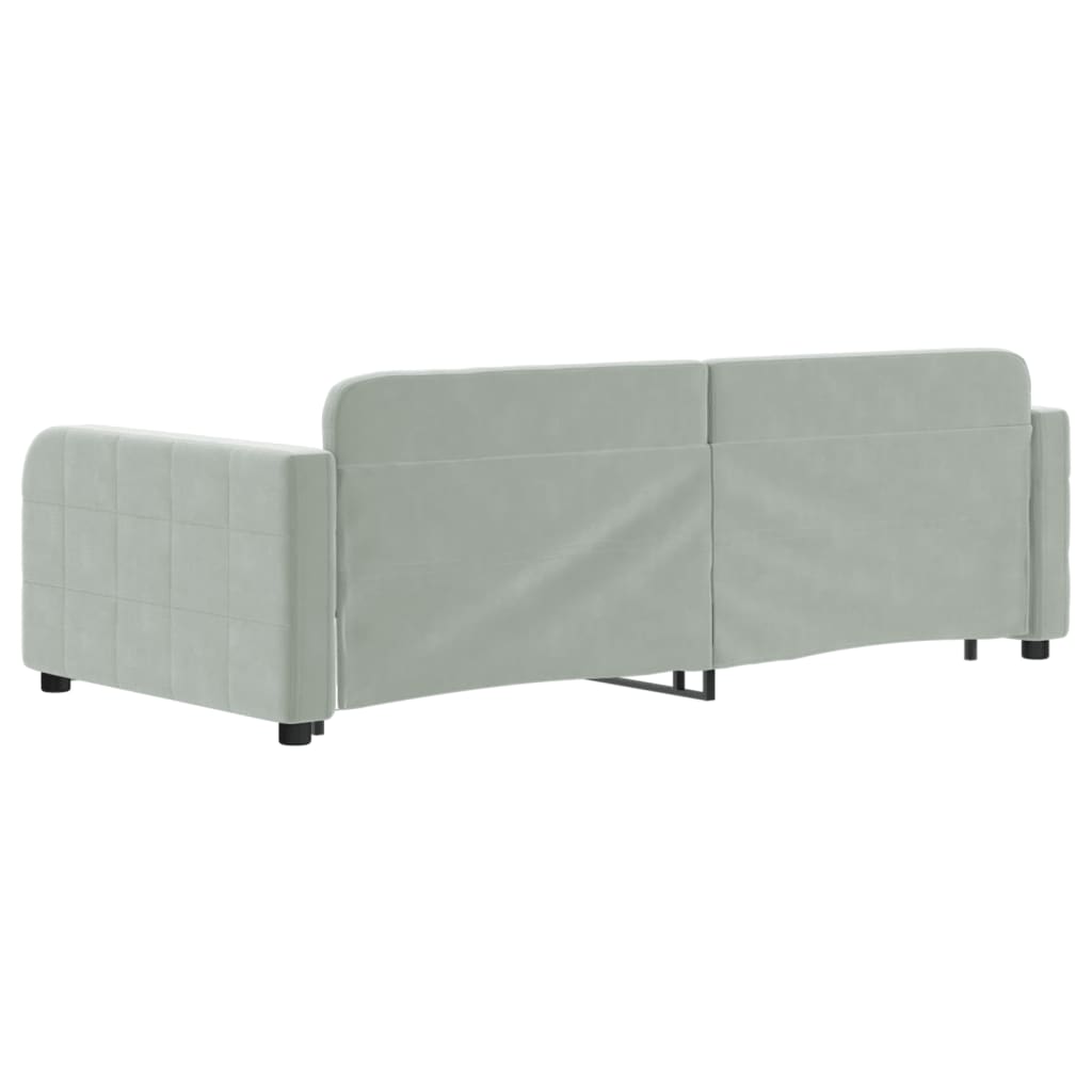 Daybed with Trundle without Mattress Light Grey 90x190 cm