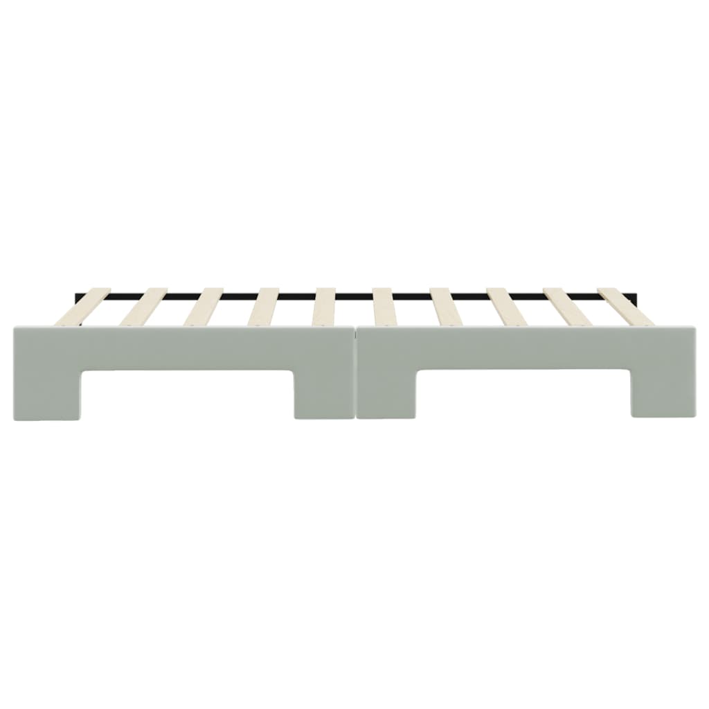Daybed with Trundle without Mattress Light Grey 90x190 cm