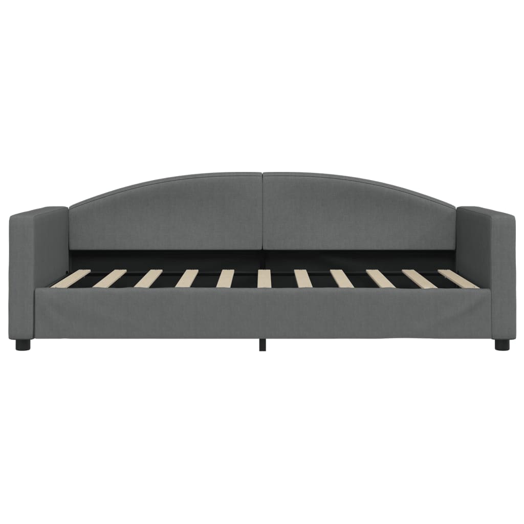 Daybed with Trundle&Drawers without Mattress Dark Grey 90x190 cm