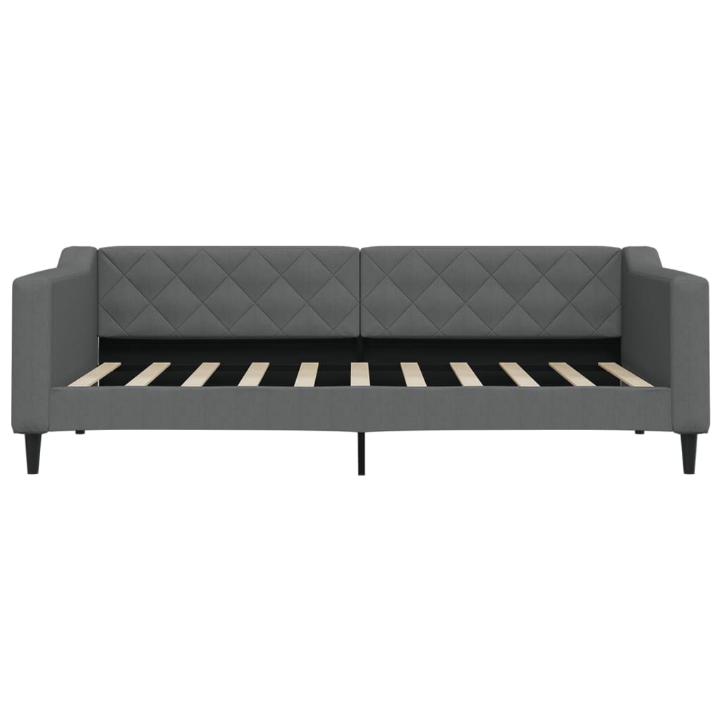 Daybed with Trundle&Drawers without Mattress Dark Grey 90x190 cm