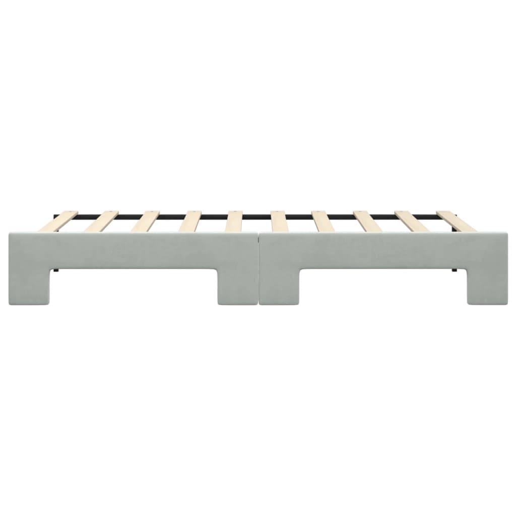 Daybed with Trundle without Mattress Light Grey 90x190 cm