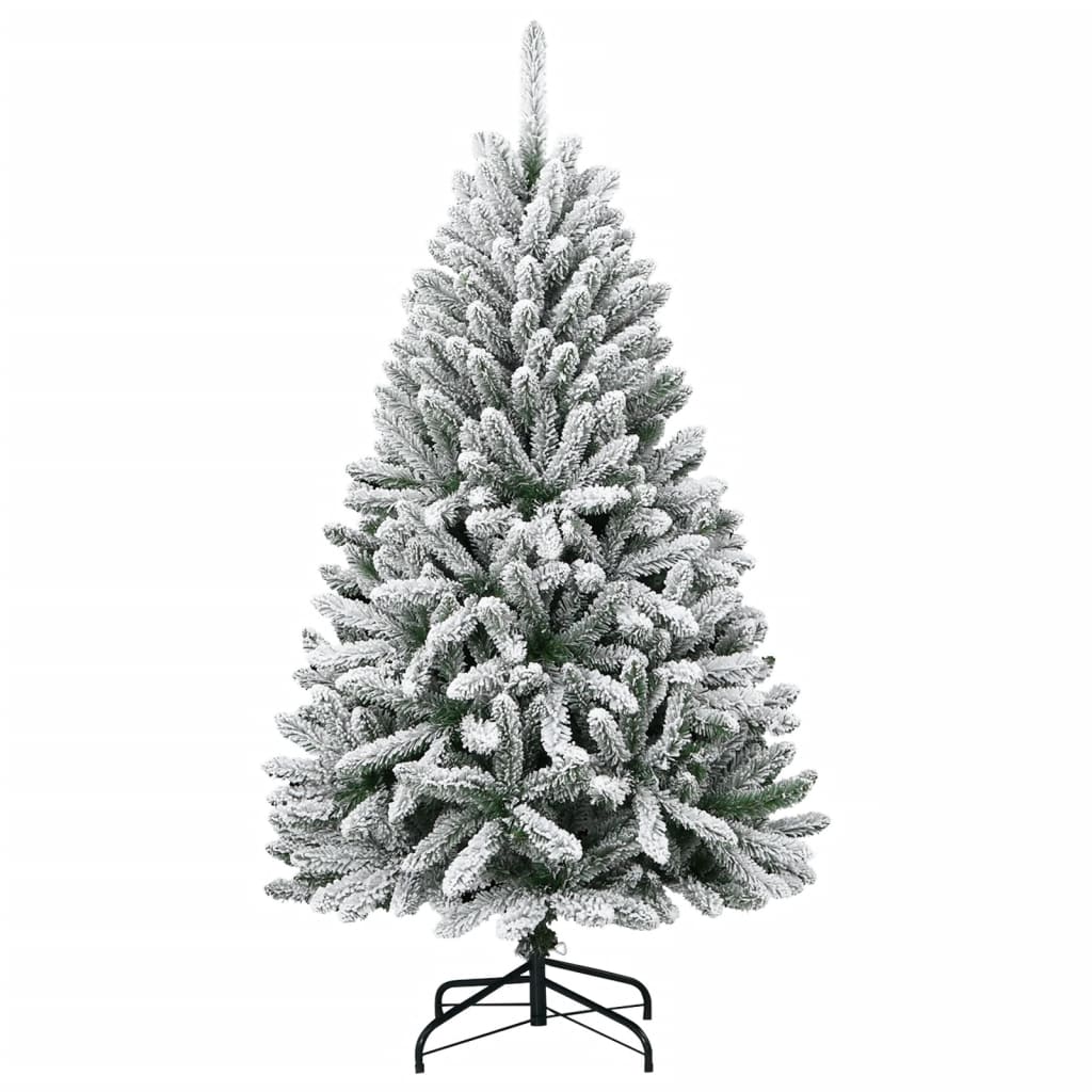 Artificial Hinged Christmas Tree with Flocked Snow 120 cm