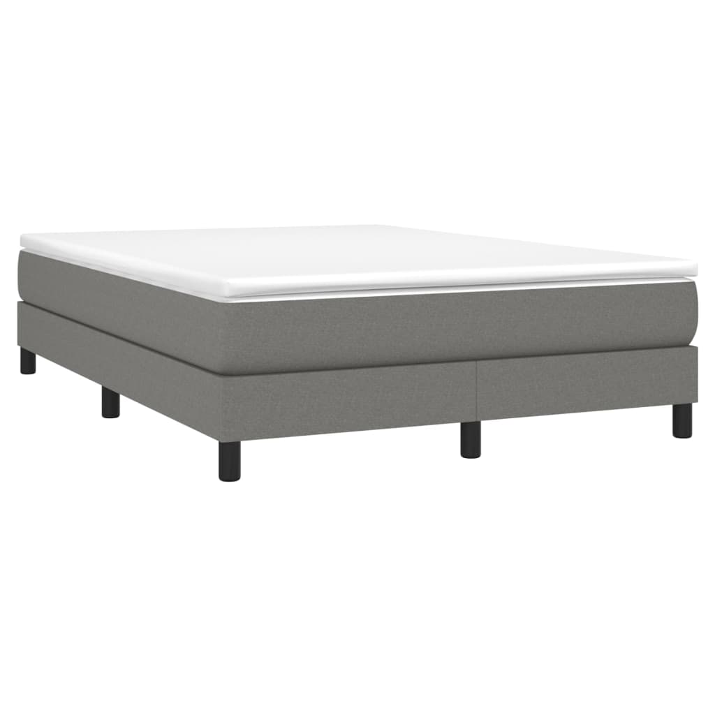 Box Spring Bed with Mattress Dark Grey 137x190 cm Fabric