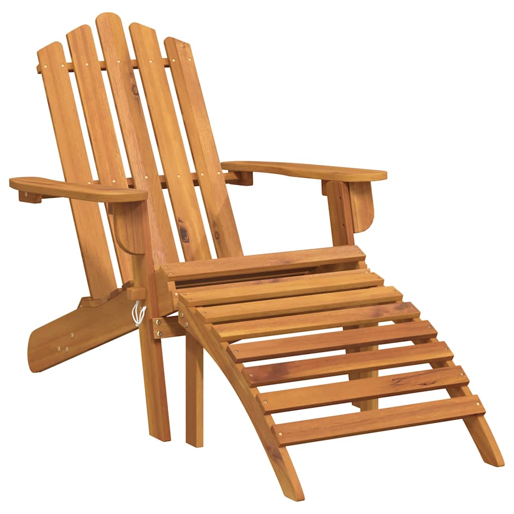 Garden Adirondack Chairs with Footrests 2 pcs Solid Wood Acacia