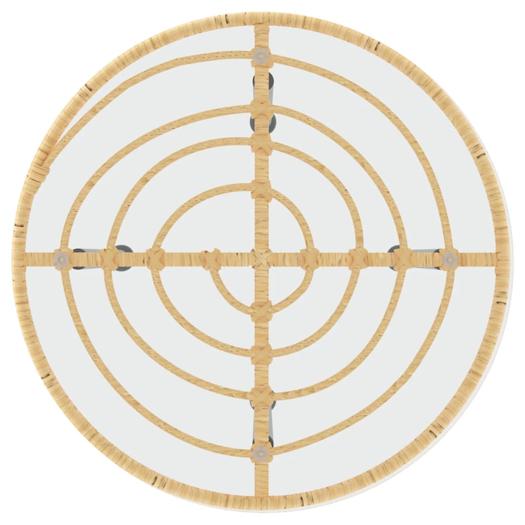 Dining Table Ø50 cm Tempered Glass and Steel