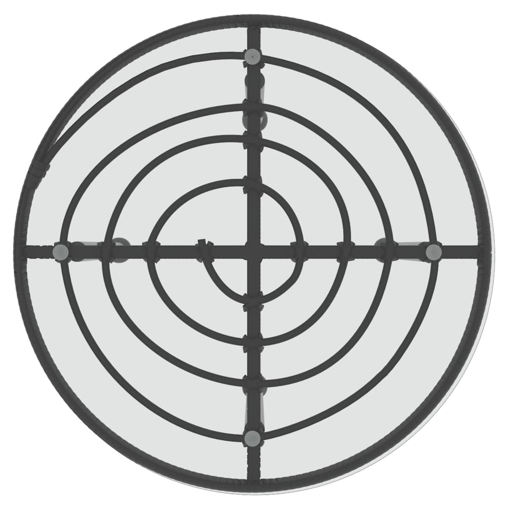 Dining Table Black Ø50 cm Tempered Glass and Steel