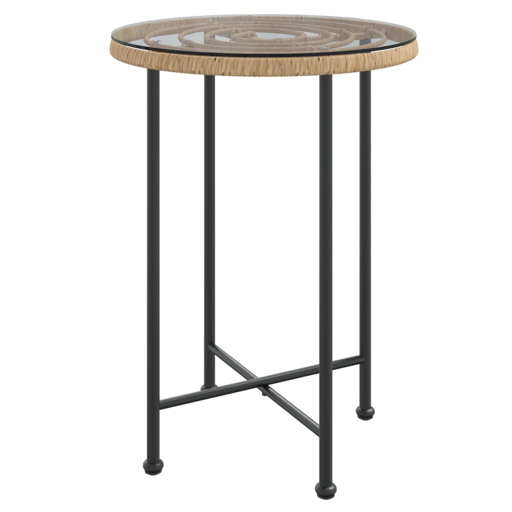 Dining Table ?55 cm Tempered Glass and Steel