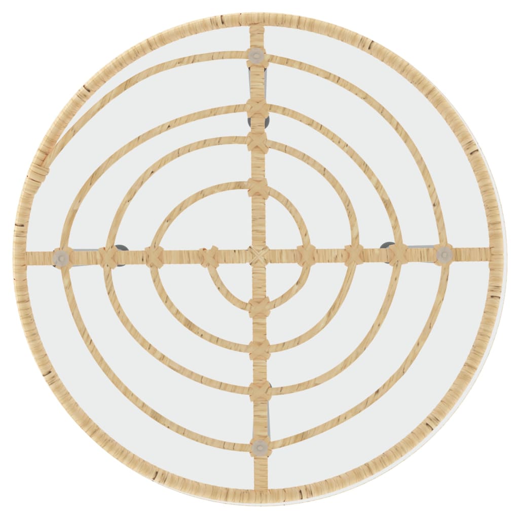 Dining Table Ø55 cm Tempered Glass and Steel