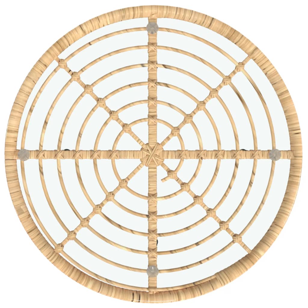 Dining Table Ø80 cm Tempered Glass and Steel