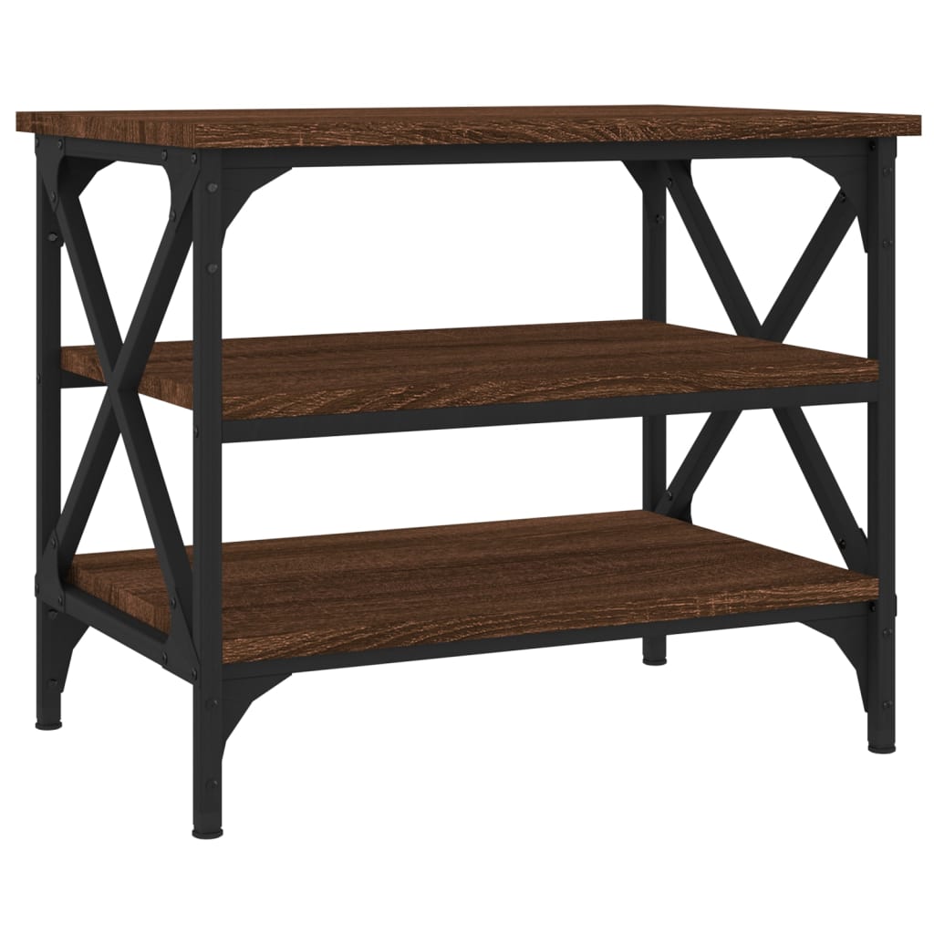 Side Table Brown Oak 55x38x45 cm Engineered Wood