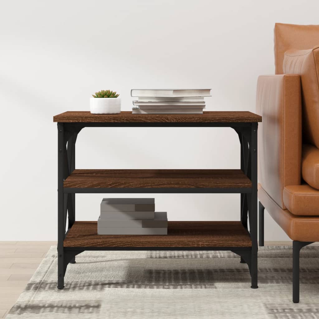 Side Table Brown Oak 55x38x45 cm Engineered Wood
