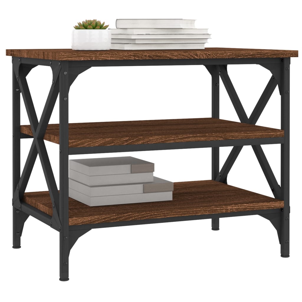 Side Table Brown Oak 55x38x45 cm Engineered Wood