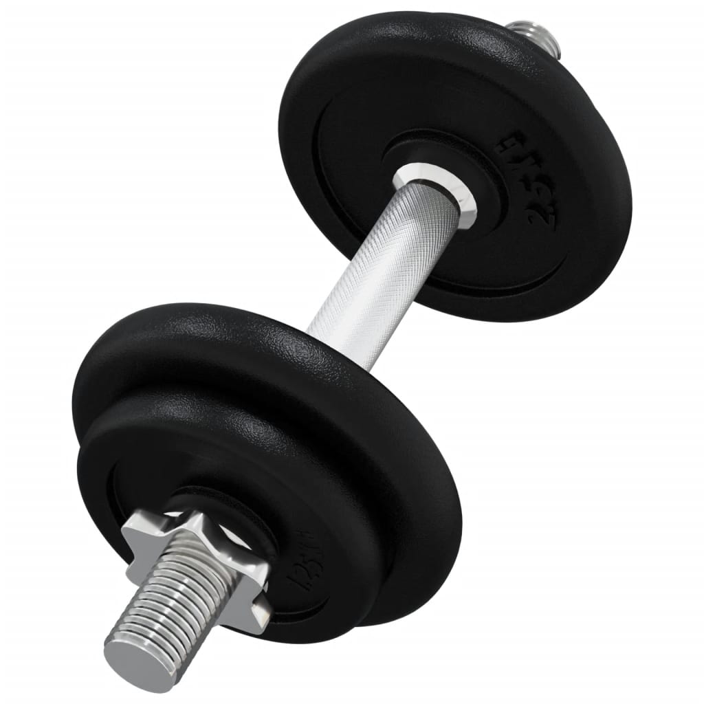 Dumbbell with Plates Set 40 kg Cast Iron and Chrome Plated Steel