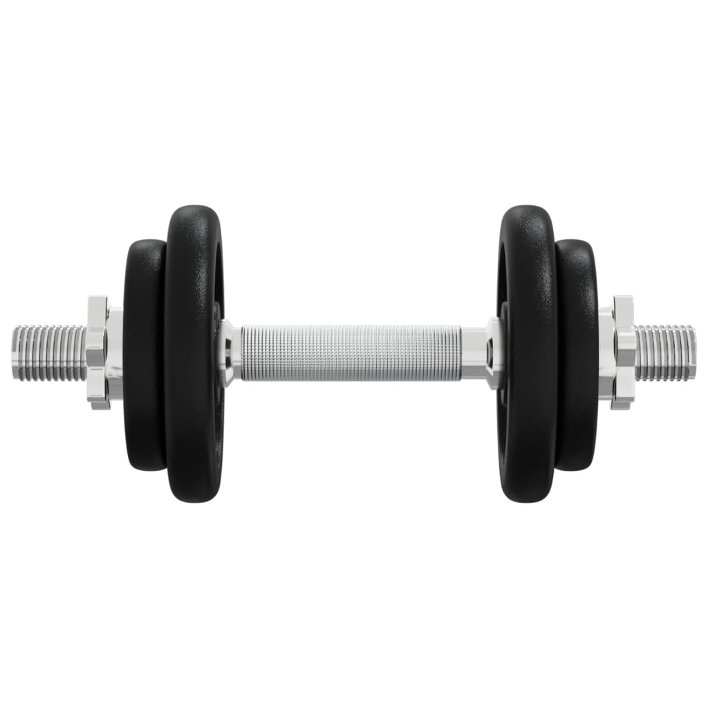 Dumbbell with Plates Set 40 kg Cast Iron and Chrome Plated Steel