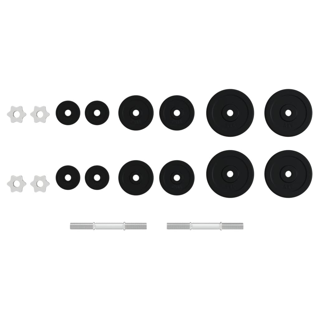 Dumbbell with Plates Set 40 kg Cast Iron and Chrome Plated Steel