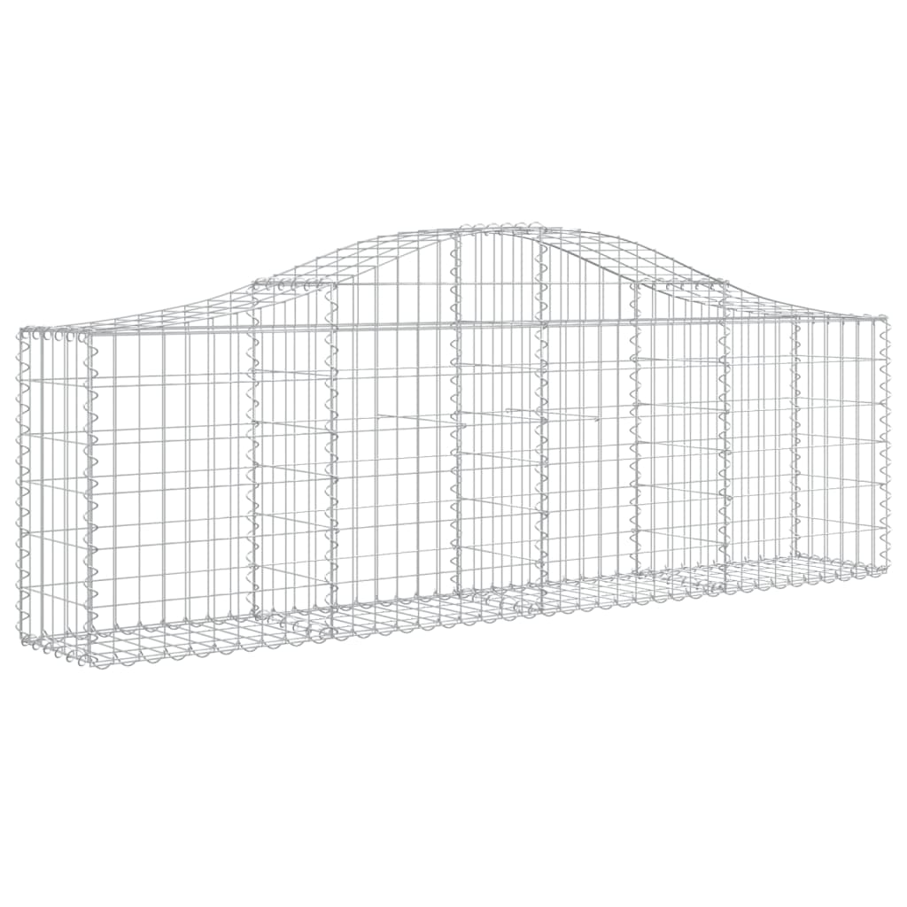 Arched Gabion Baskets 10 pcs 200x30x60/80 cm Galvanised Iron