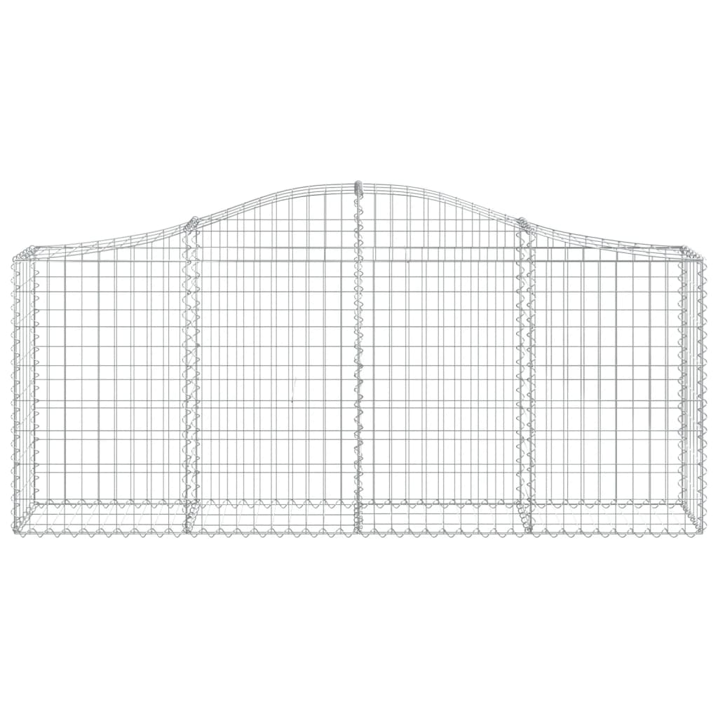 Arched Gabion Baskets 8 pcs 200x30x80/100 cm Galvanised Iron