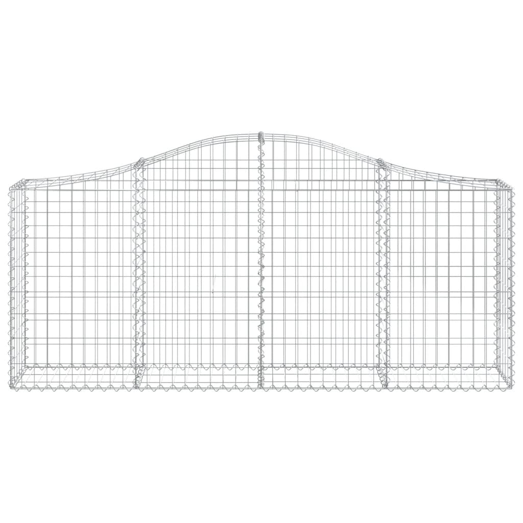 Arched Gabion Baskets 9 pcs 200x30x80/100 cm Galvanised Iron