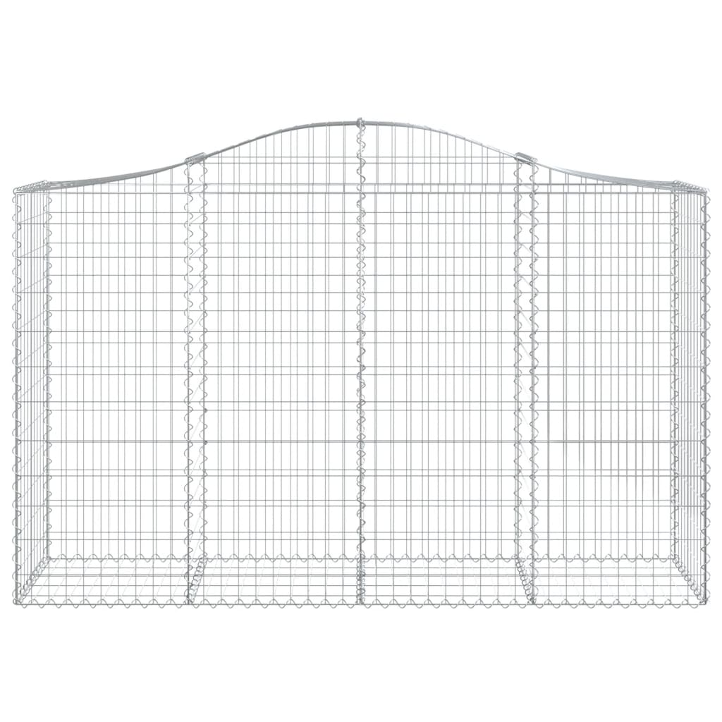 Arched Gabion Baskets 8 pcs 200x50x120/140 cm Galvanised Iron