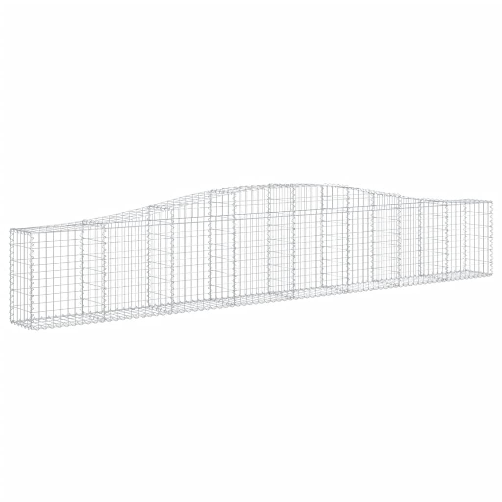 Arched Gabion Baskets 4 pcs 400x30x60/80 cm Galvanised Iron