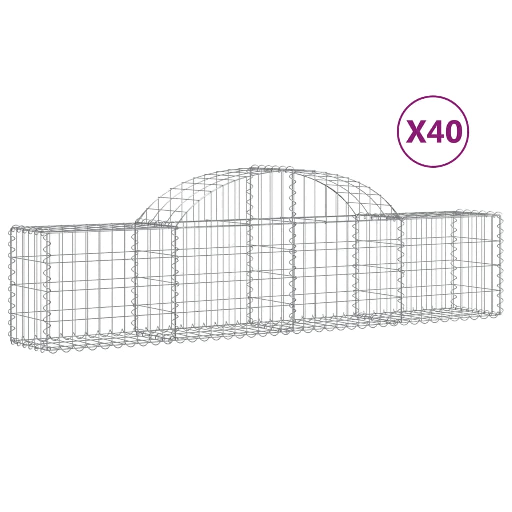 Arched Gabion Baskets 40 pcs 200x30x40/60 cm Galvanised Iron