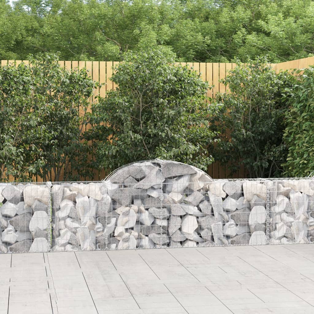 Arched Gabion Baskets 18 pcs 200x30x60/80 cm Galvanised Iron