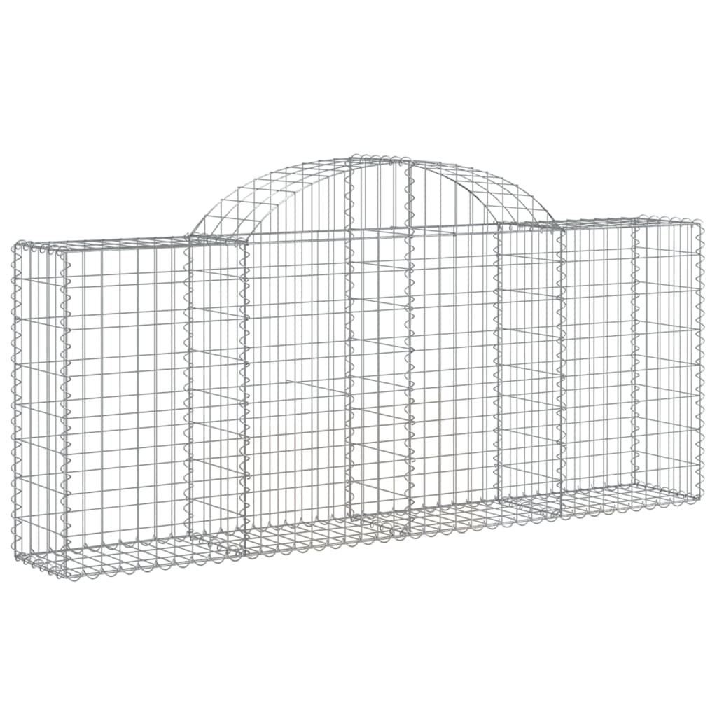 Arched Gabion Baskets 11 pcs 200x30x80/100 cm Galvanised Iron