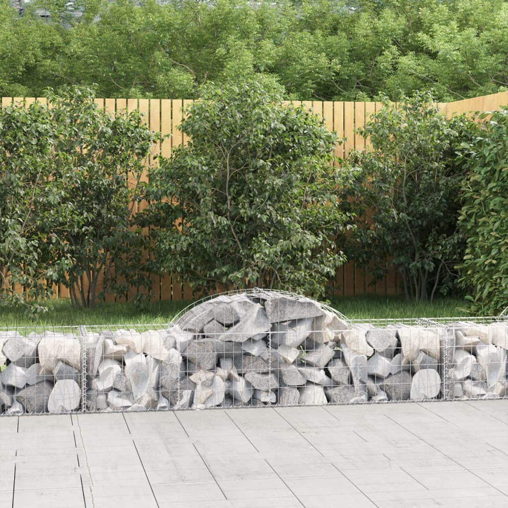 Arched Gabion Baskets 18 pcs 200x50x40/60 cm Galvanised Iron
