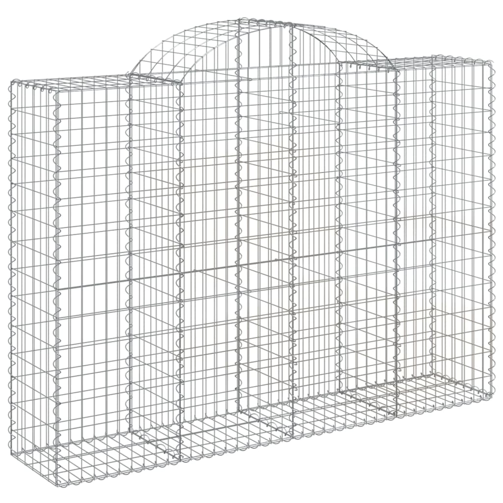 Arched Gabion Baskets 9 pcs 200x50x140/160 cm Galvanised Iron