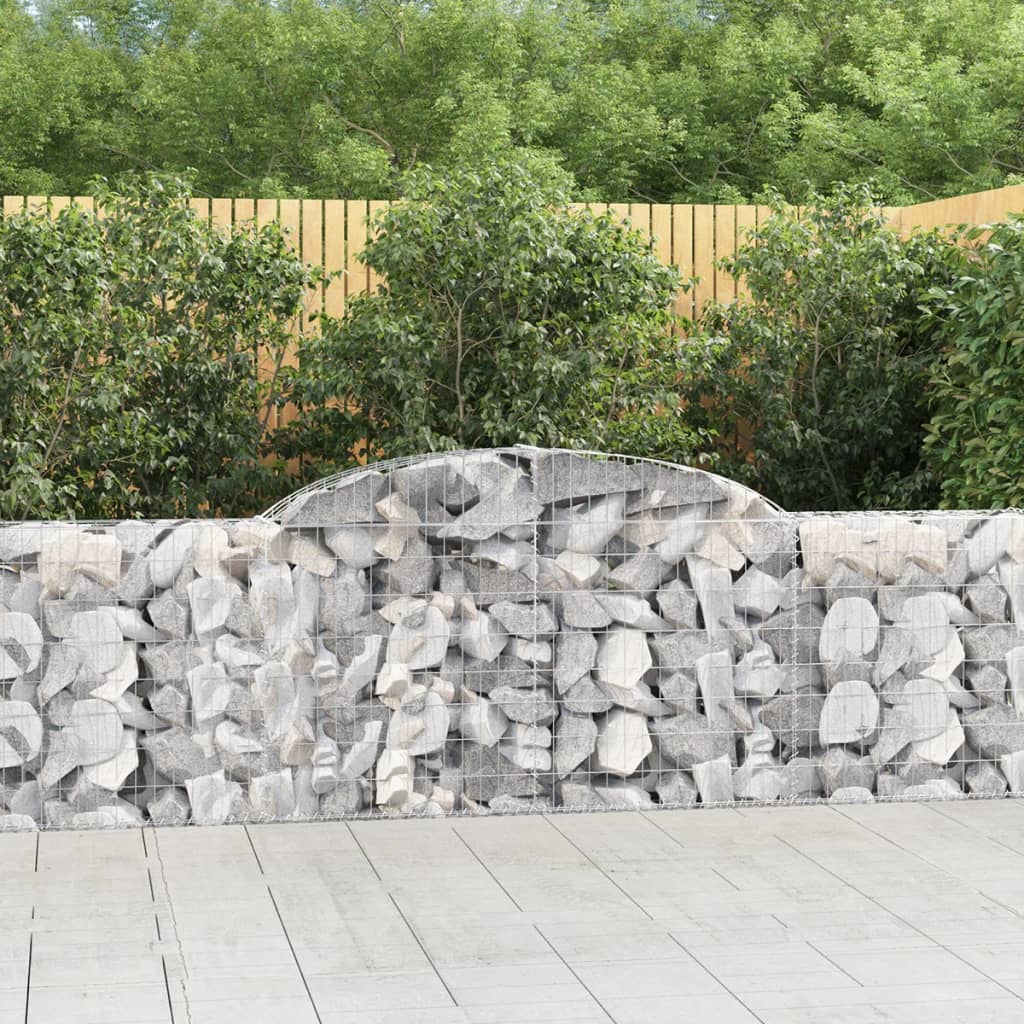 Arched Gabion Baskets 15 pcs 300x30x80/100 cm Galvanised Iron