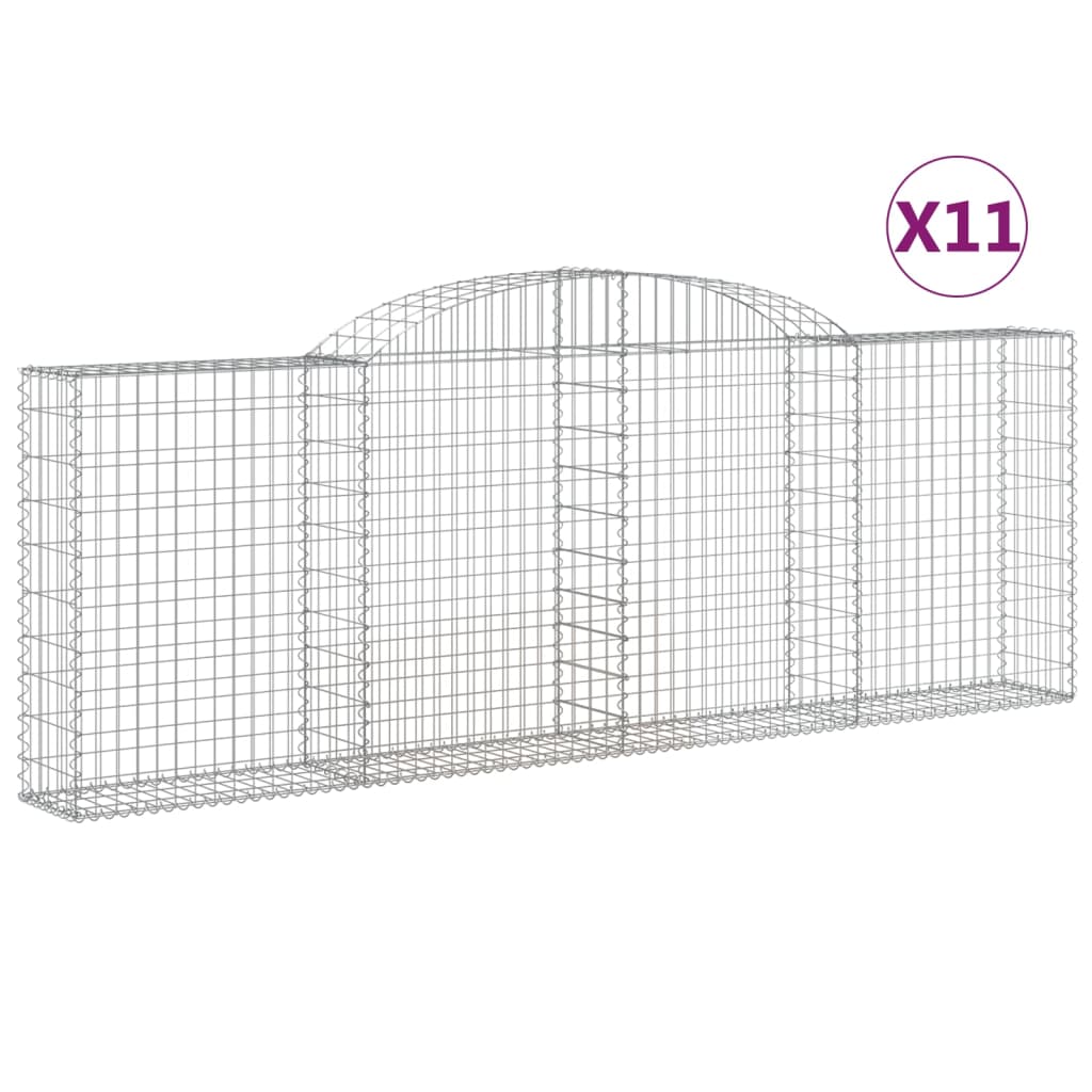 Arched Gabion Baskets 11 pcs 300x30x100/120 cm Galvanised Iron