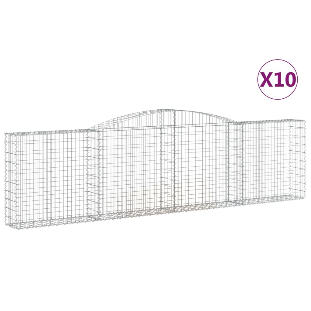 Arched Gabion Baskets 10 pcs 400x30x100/120 cm Galvanised Iron