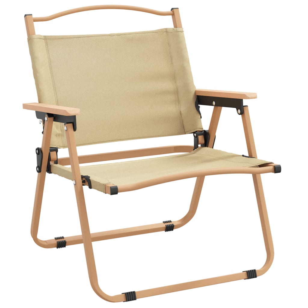 Camping Chairs 2 pcs Beige 54x43x59 cm Oxford Fabric