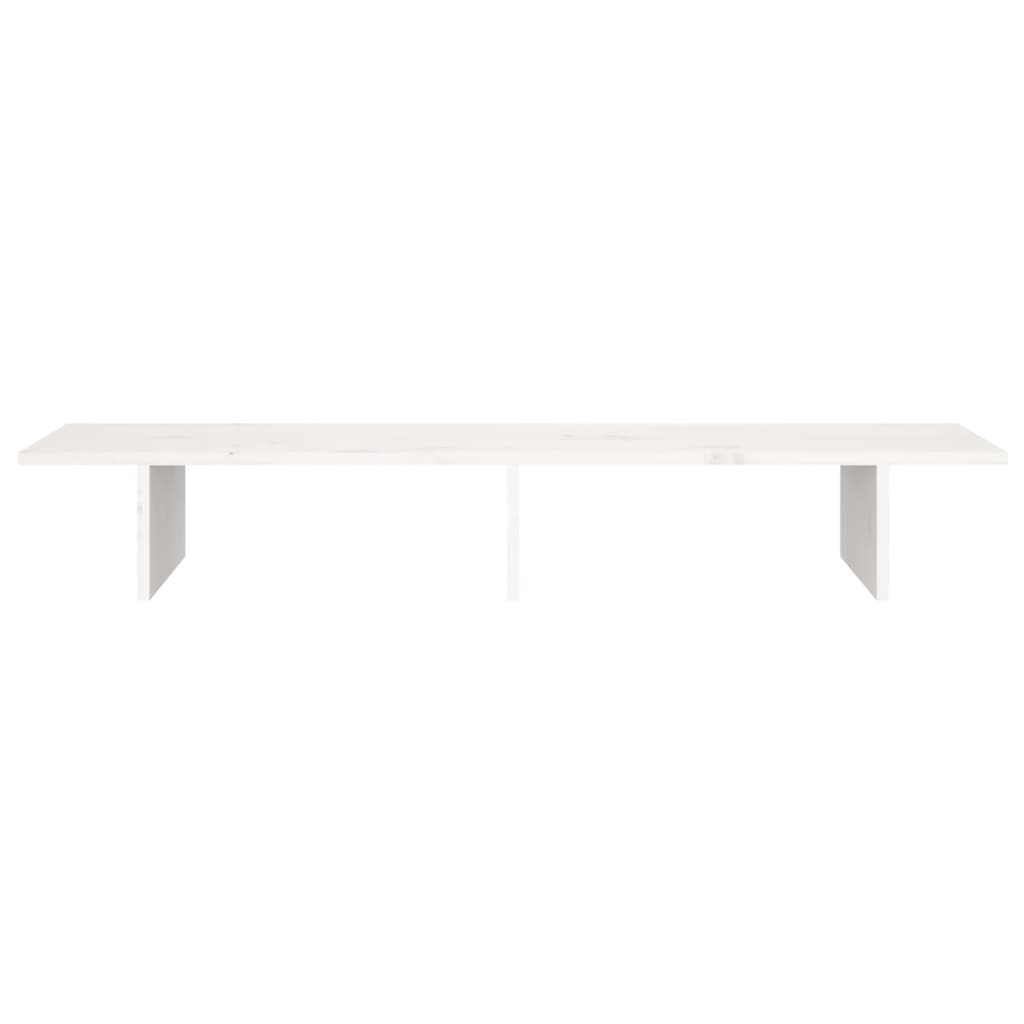 Monitor Stand White 100x27x15 cm Solid Wood Pine