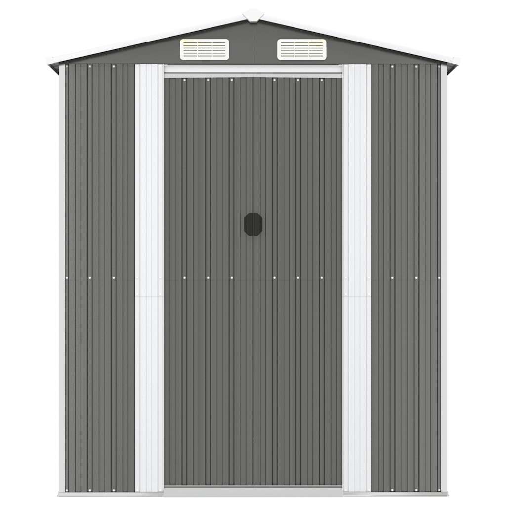 Garden Shed Light Grey 192x440x223 cm Galvanised Steel